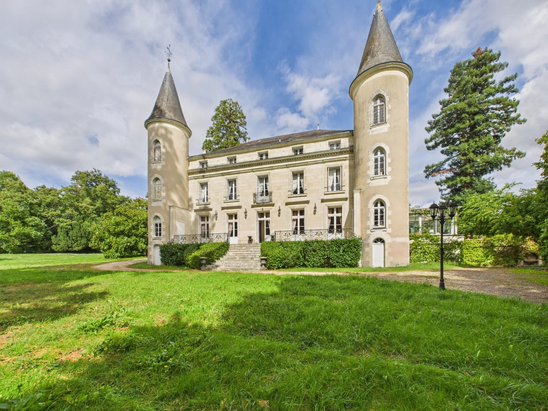 Beaux Villages Immobilier - Exceptional Château with Caretaker’s House, Guesthouse, Landscaped Grounds, Lake, and Pool